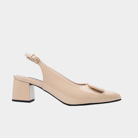 Women’s nude slingback pumps with pointed toe