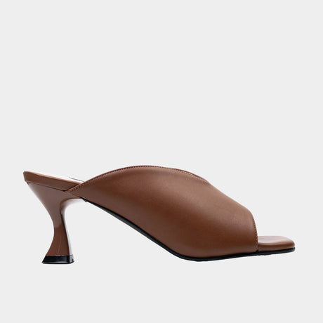 Women’s brown square toe mule heels