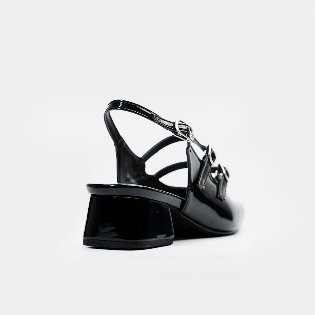 Lissa Slingback Flats (Black) – Zanea Shoes